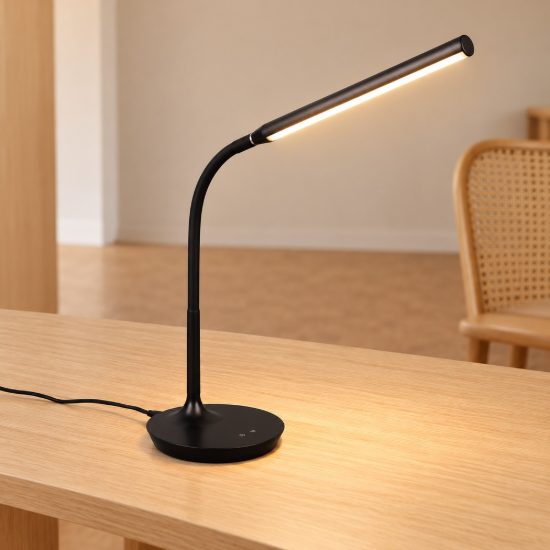 Lampada da scrivania led 5w 3000k 4000k 5000k touch per ufficio con collo flessibile nera