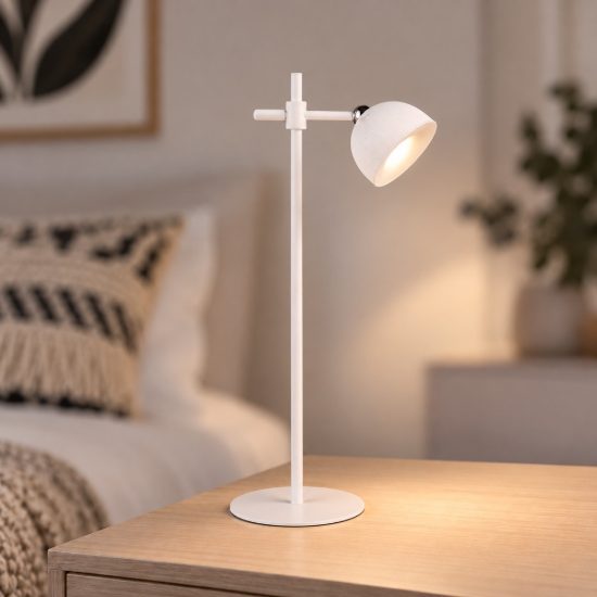 Lampada da tavolo per salotto ricaricabile led 3w 3000k touch con testa magnetica bianca