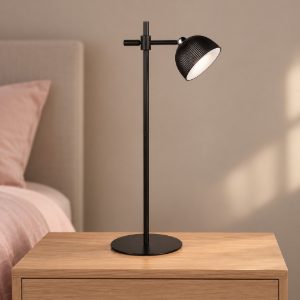 Lampada da tavolo per soggiorno ricaricabile led 3w 3000k touch con testa magnetica nera