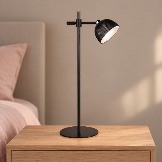 Lampada da tavolo per soggiorno ricaricabile led 3w 3000k touch con testa magnetica nera