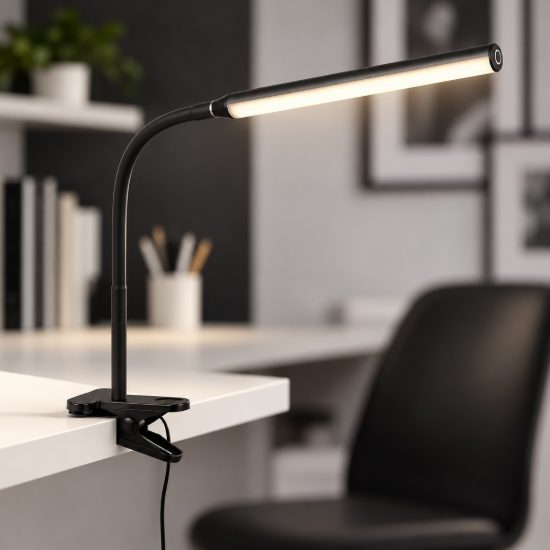 Lampada da scrivania led 5w 3000k 4000k 5000k touch per ufficio con morsetto flessibile nera