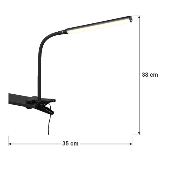 Lampada da scrivania led 5w 3000k 4000k 5000k touch per ufficio con morsetto flessibile nera