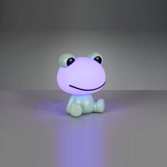 Lampada da tavolo led 0,3w 3000k rgb touch per cameretta a forma di rana verde