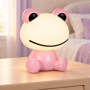 Lampada da tavolo led 0,3w 3000k rgb touch per cameretta a forma di rana rosa