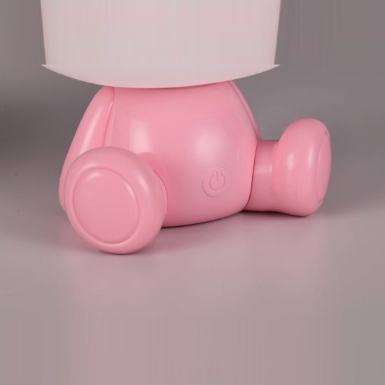 Lampada da tavolo led 0,3w 3000k rgb touch per cameretta a forma di rana rosa