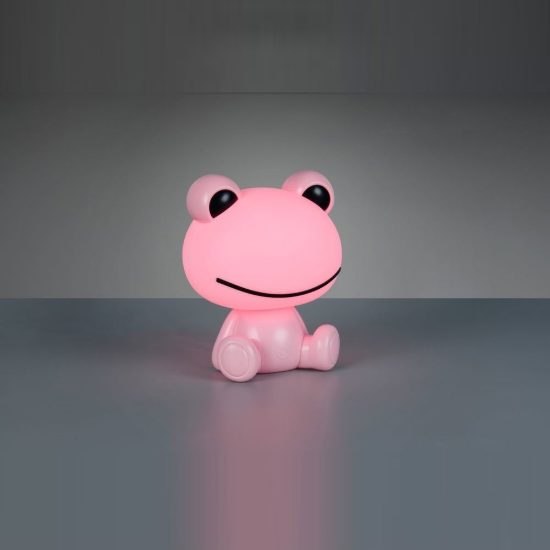 Lampada da tavolo led 0,3w 3000k rgb touch per cameretta a forma di rana rosa