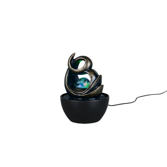Abat-jour led 0,3w rgb usb-c per comodino con fontana d'acqua marrone