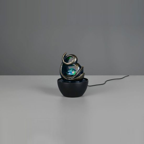 Abat-jour led 0,3w rgb usb-c per comodino con fontana d'acqua marrone