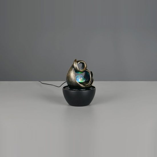 Abat-jour led 0,3w rgb usb-c per comodino con fontana d'acqua marrone