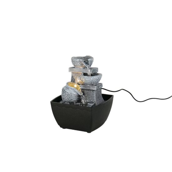 Abat-jour led 0,06w usb-c per comodino con fontana d'acqua marrone