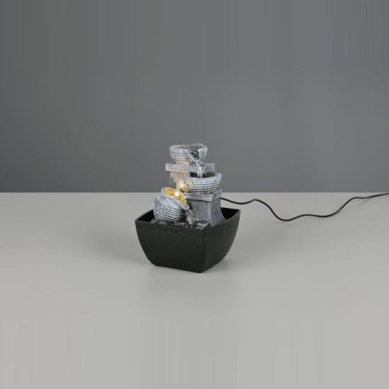 Abat-jour led 0,06w usb-c per comodino con fontana d'acqua marrone