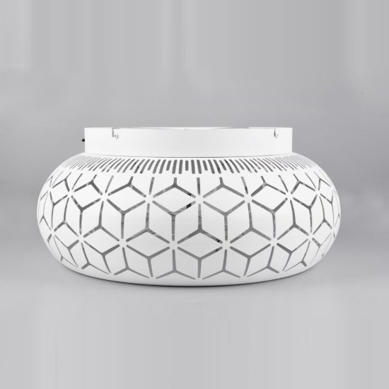 Ventilatore da soffitto con 3 luci telecomando bianco con decoro traforato