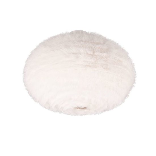 Plafoniera 2 luci per soggiorno moderna in peluche sintetico bianco