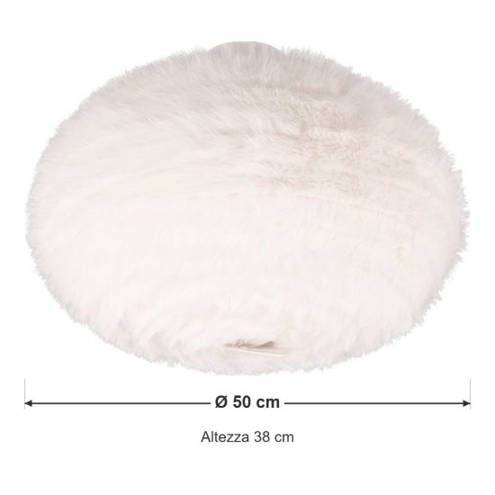Plafoniera 2 luci per soggiorno moderna in peluche sintetico bianco
