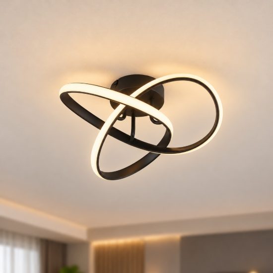 Plafoniera led 15w 3000k moderna nera