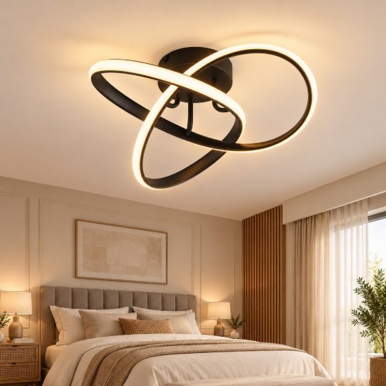 Plafoniera led 15w 3000k moderna nera