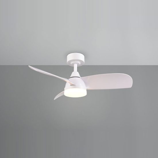 Ventilatore da soffitto con luce led 20w cct 2700k 6500k con telecomando bianco con 3 pale