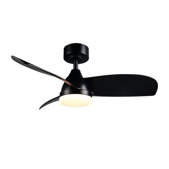 Ventilatore da soffitto con luce led 20w cct 2700k 6500k con telecomando nero con 3 pale