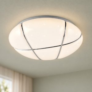 Plafoniera led 10w 4000k moderna rotonda bianca effetto cielo stellato