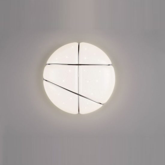 Plafoniera led 10w 4000k moderna rotonda bianca effetto cielo stellato