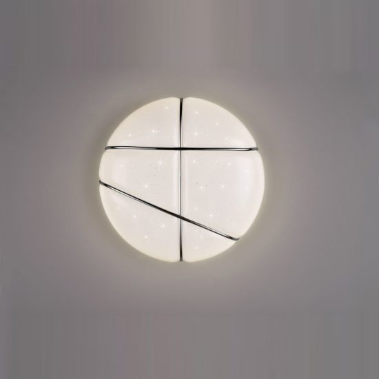 Plafoniera led 10w 4000k moderna rotonda bianca effetto cielo stellato