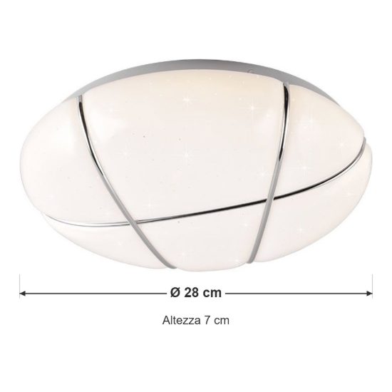 Plafoniera led 10w 4000k moderna rotonda bianca effetto cielo stellato