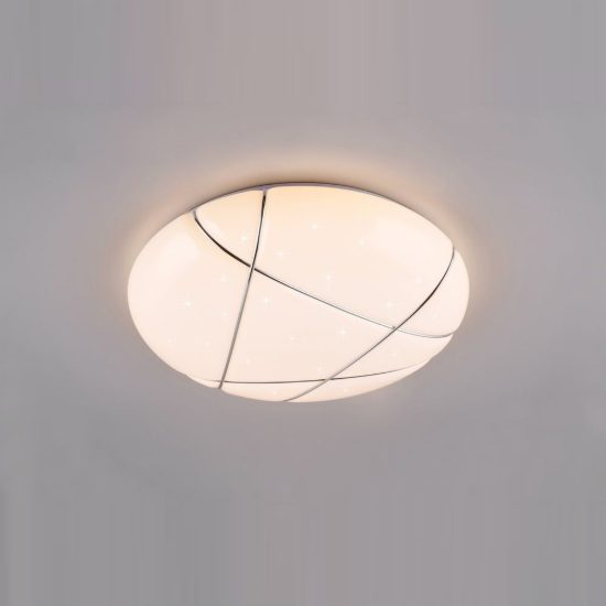 Plafoniera led 36w cct 2700k 6300k con telecomando rotonda bianca effetto cielo stellato