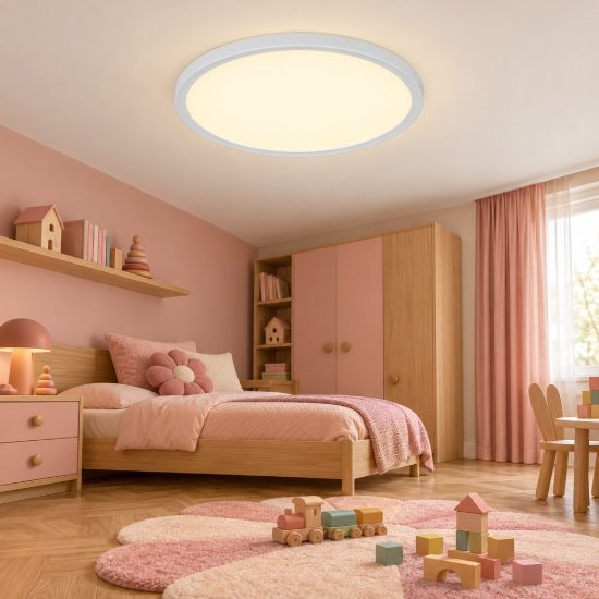 Plafoniera led 18w cct 2700k 6500k con telecomando moderna rotonda bianca piatta