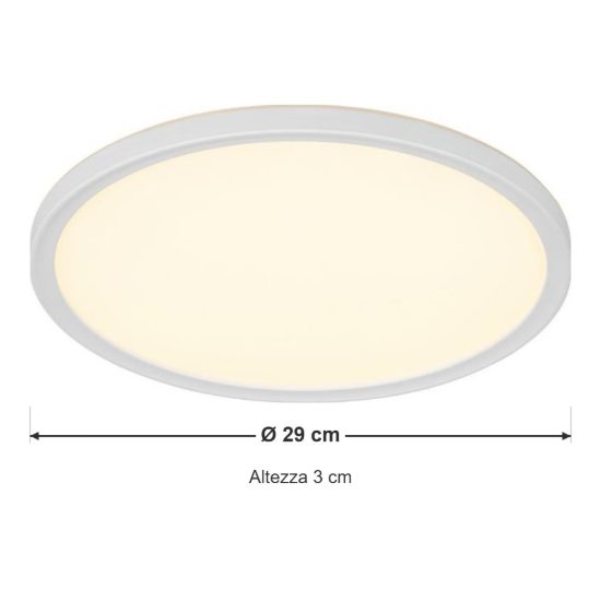 Plafoniera led 18w cct 2700k 6500k con telecomando moderna rotonda bianca piatta