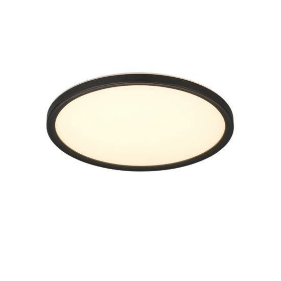 Plafoniera led 18w cct 2700k 6500k con telecomando moderna rotonda nera piatta