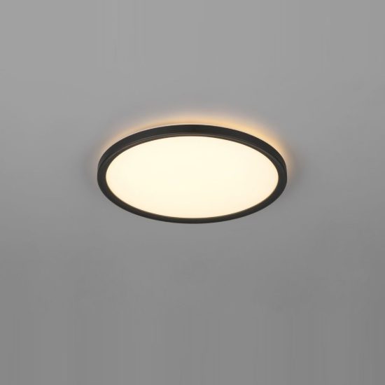 Plafoniera led 18w cct 2700k 6500k con telecomando moderna rotonda nera piatta