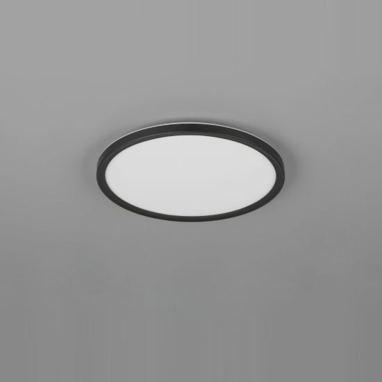 Plafoniera led 18w cct 2700k 6500k con telecomando moderna rotonda nera piatta