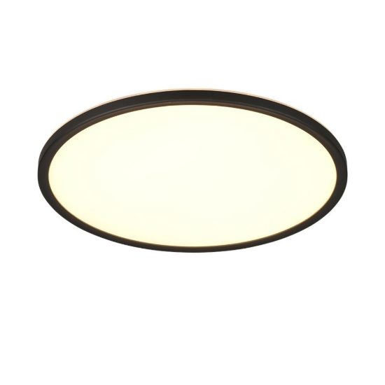 Plafoniera led 22w cct 2700k 6500k con telecomando moderna rotonda nera piatta