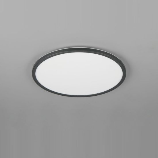 Plafoniera led 22w cct 2700k 6500k con telecomando moderna rotonda nera piatta