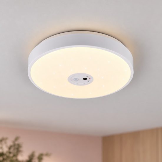 Plafoniera led 20w cct 3000k 6000k smart con videocamera bianca effetto cielo stellato