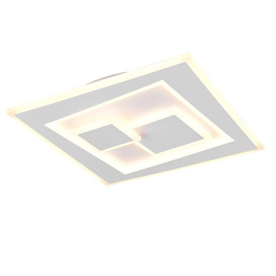 Plafoniera led 34w cct 2700k 6500k con telecomando moderna quadrata bianca effetto 3d