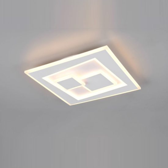 Plafoniera led 34w cct 2700k 6500k con telecomando moderna quadrata bianca effetto 3d