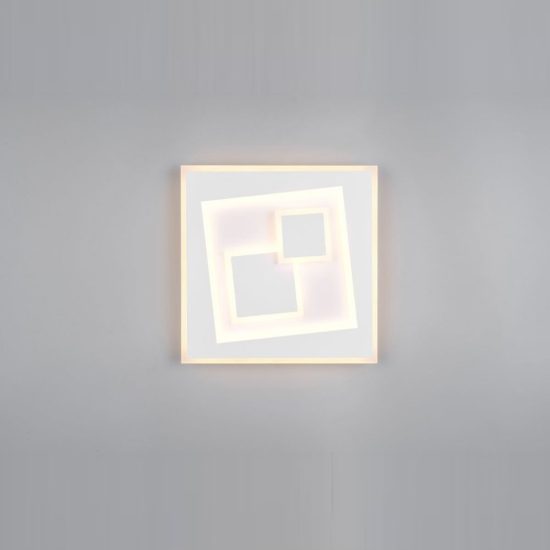 Plafoniera led 34w cct 2700k 6500k con telecomando moderna quadrata bianca effetto 3d