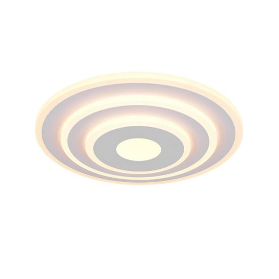 Plafoniera led 35w cct 2700k 6500k con telecomando moderna ad anelli 3d bianca