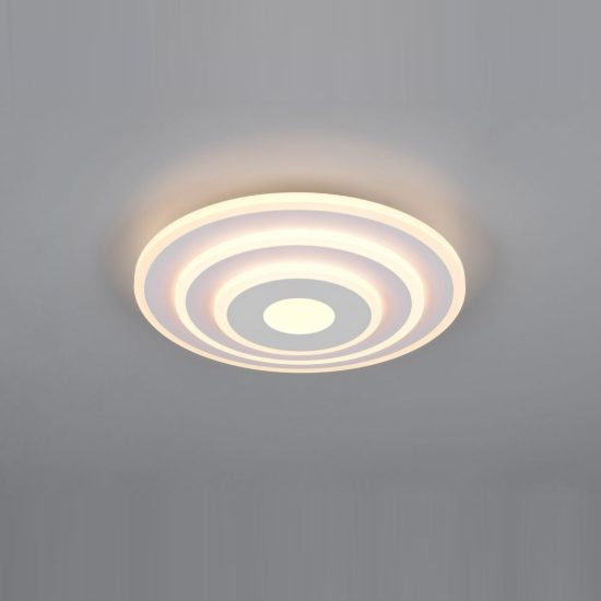 Plafoniera led 35w cct 2700k 6500k con telecomando moderna ad anelli 3d bianca