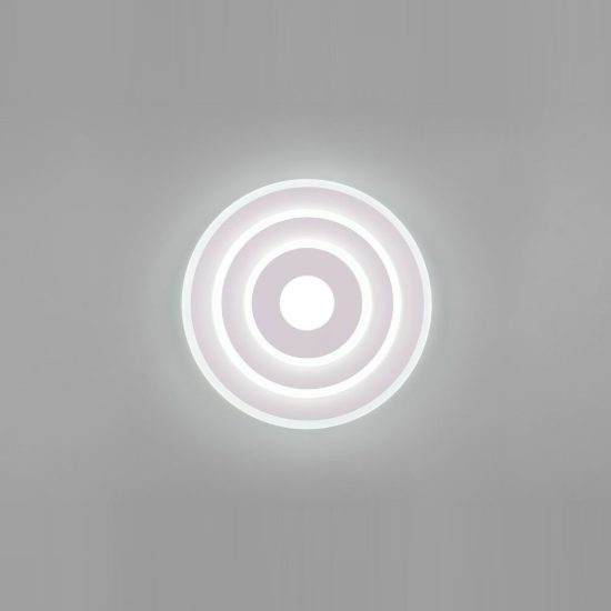 Plafoniera led 35w cct 2700k 6500k con telecomando moderna ad anelli 3d bianca