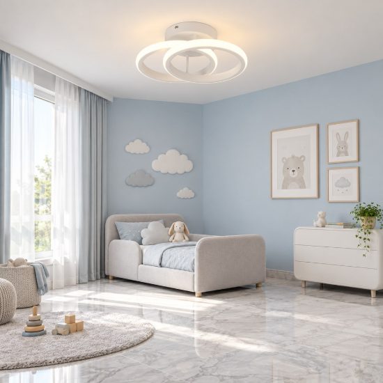Plafoniera led 7w 4000k moderna bianca con diffusore a doppio cerchio