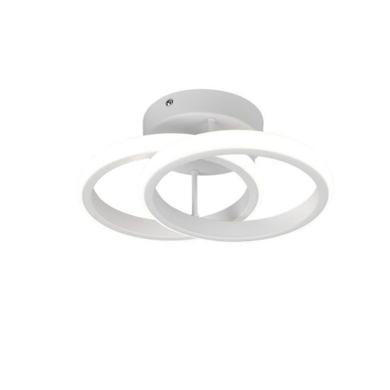 Plafoniera led 7w 4000k moderna bianca con diffusore a doppio cerchio