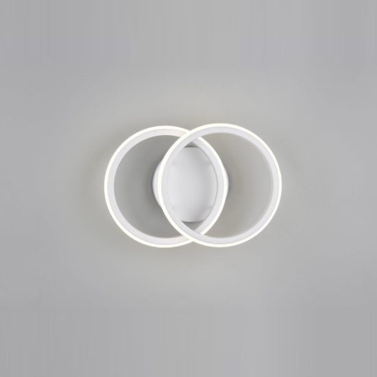 Plafoniera led 7w 4000k moderna bianca con diffusore a doppio cerchio