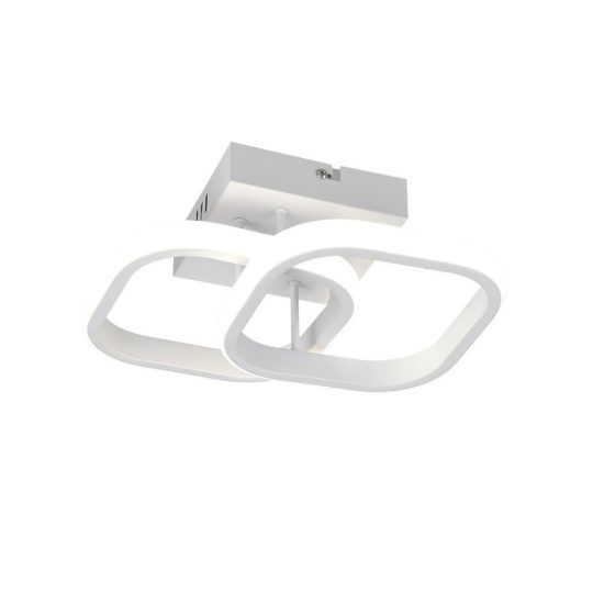 Plafoniera led 7w 4000k moderna bianca con diffusore a doppio quadrato