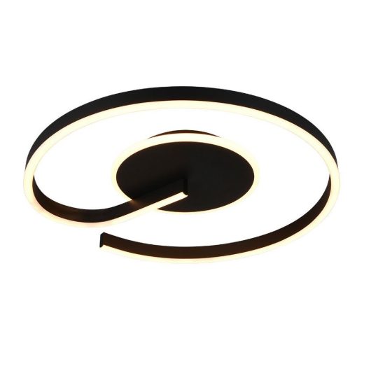 Plafoniera led 21w cct 2300k 3000k 4000k per soggiorno moderna a spirale nera