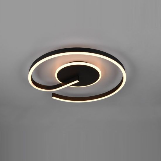 Plafoniera led 21w cct 2300k 3000k 4000k per soggiorno moderna a spirale nera