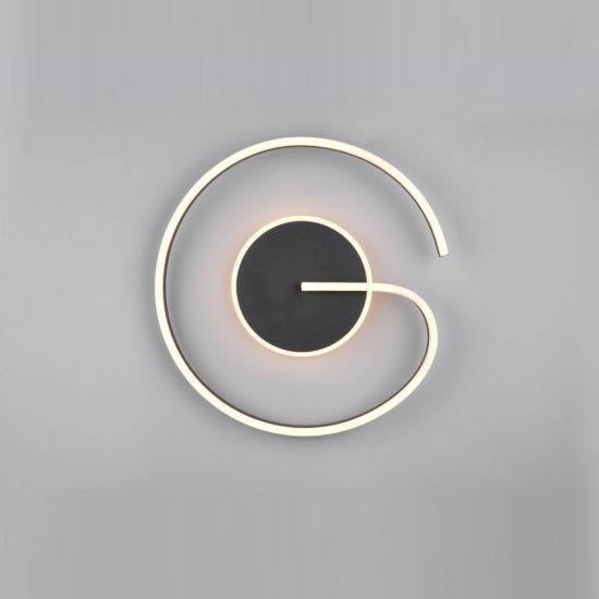 Plafoniera led 21w cct 2300k 3000k 4000k per soggiorno moderna a spirale nera