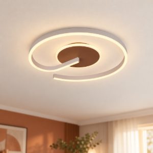 Plafoniera led 21w cct 2300k 3000k 4000k per soggiorno moderna a spirale bianca caffe