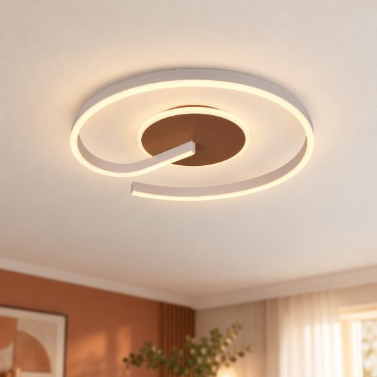 Plafoniera led 21w cct 2300k 3000k 4000k per soggiorno moderna a spirale bianca caffe